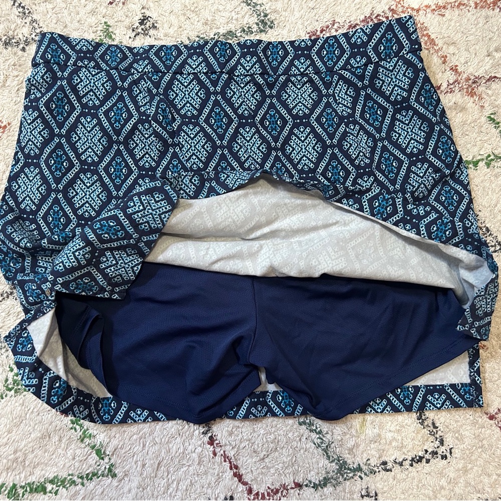 Rafaella Geometric Blue and White Mini Skirt - Picture 2 of 4